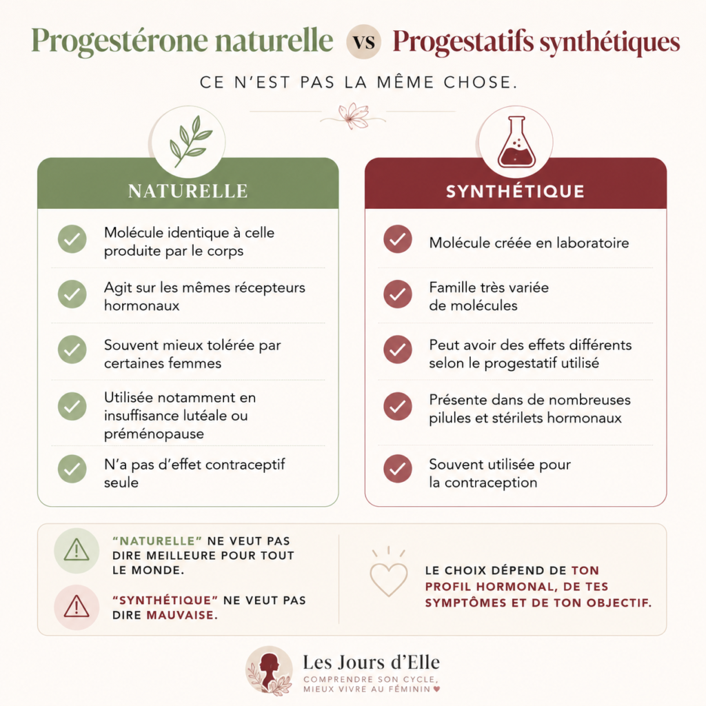 Progestérone ou progestatif : la différence essentielle